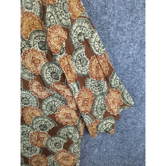 Green Gold Shells Vintage Chiamare Mens Unique Short Sleeve Shirt Shells Size L - Picture 5 of 10